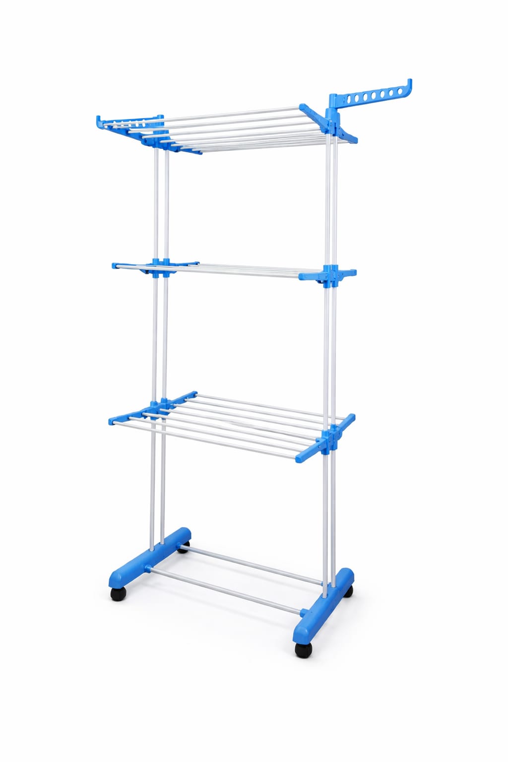 Wäscheständer mit Rollen in Weiß-Blau